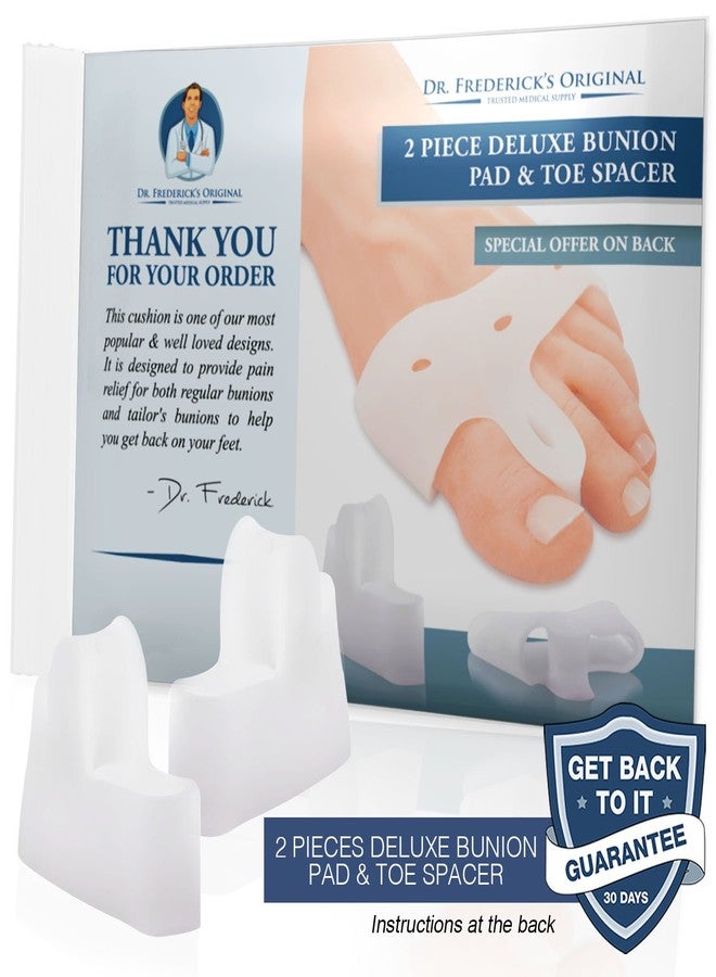 Dr. Frederick's Original Deluxe Bunion Pad & Toe Spacer - 2 Pieces - Soft Gel Toe Separators for Active People - Pain Relief for Bunions & Tailor's Bunions - Heavy Duty - Image 2